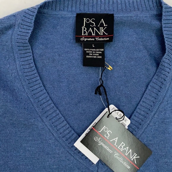 NWT! Jos. A Bank v-neck sweater in a light blue color - Picture 2 of 4